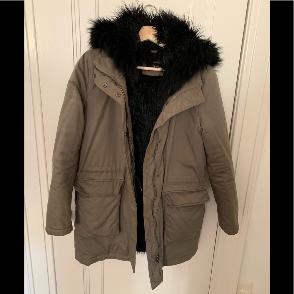 The Kooples Parka with Genuine Raccoon Fur Trim